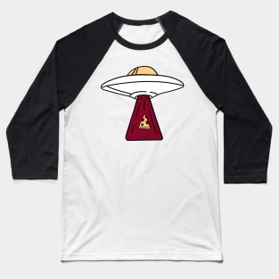 Alien UFO Spaceship Pizza Abducted Baseball T-Shirt